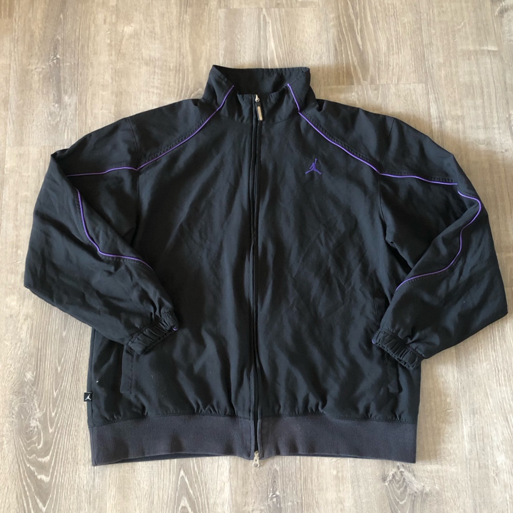 2009 Nike Jordan Jumpman Knit Full Zip Track Jacket in Black Purple Men's XL